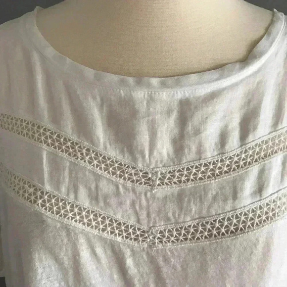 Two by Vince Camuto Linen Jersey Crotchet Top Sz L - Picture 5 of 8